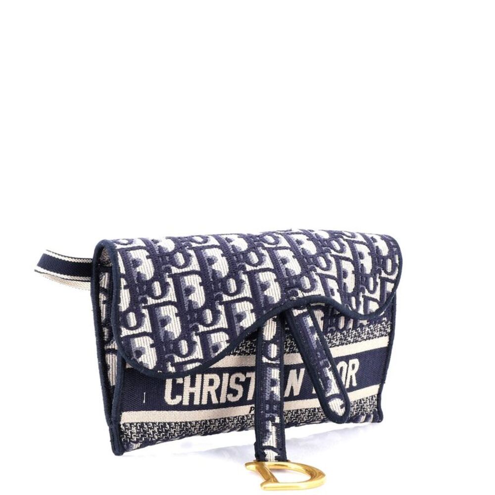 Dior Navy and White Monogram Clutch